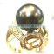 18K gold ring setting big seawater pearl ring