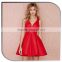 2016 summer red designer sexy short umbrella one piece mini night party dress with side hollowed