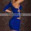 Sexy Women's Cocktail One Shoulder Clubwear Party Blue Bodycon Evening Dress