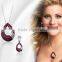 Designer Silver plated CZ Studded with color stone Pendantset