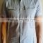 Man's Light Blue, white, Red Striped Short Sleeve Casual Shirt