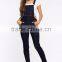 Adjustable shoulder strap hip pockets denim overall for women