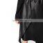 2017 OEM Spring Asymmetrical Black PU Knee Length Skirts