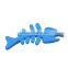 TPR Wand Pet Teaser Fish Bone Blue