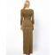 Exclusive Long Sleeve Maxi Dress With Belt China garment factory