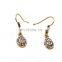 Antique New Arrival Full Rhinestone Water Drop Design Alloy Dangle Earring