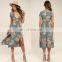 long dress chiffon new style Midi dress side slits floral print summer dress