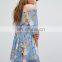 CH317 Summer Hot Womens Floral Print Sexy Off Shoulder Beach Dress