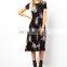 Short Sleeve Clothing Vintage Tapestry Floral Party Dress
