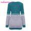 Fashion Soft Long Sleeves Ugly Christmas Striped Knitted Woman Sweater