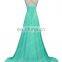 Grace Karin Wholesale A line One Shoulder Aquamarine Chiffon Beaded Long Bridesmaid Dresses CL2949-6