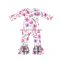 Baby Gauze Romper Pink Charming Floral outique Newborn Body Suit O-neck Long Sleeve 2Ruffle Pant Autumn