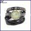 Retro Roman Rivet Weave Long Strap Women Watch Vintage Ladies Quartz Watch Black WP004