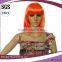 Cheap Short Straight Orange Color Bob Style Synthetic Party Wigs
