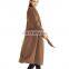 Ladies camel cashmere long winter warm coat women
