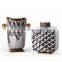 Vintage Luxury Retro Pattern Golden Silver Edge Decorative Ceramic Vase  for Home Decor