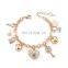 High Quality Fashionable Heart, Beetle Charm Bracelets Bangles For Women Gold Plated Bracelet Austrian Crystal Chain/