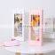 luxury single rose flower gift bag with transparent window flower gift paper card boxes for bouquets