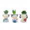 Wholesale cute cartoon  indoor green Resin artificial bonsai potted plant for home decor