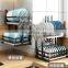 K&B space saving double layer foldable dish rack standing stainless steel dish rack