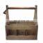 Brown color Wooden Caddy Tote For Six Pack Beer Sodas with Bottle Opener