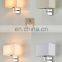 Acrylic LED Wall Lamp Black Gold LED Bedside Corridor Wall Lamp Iron Cloth Lampshade Wall Light