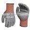 EN388 4543E 13 Gauge HPPE  PU Palm Coated Resistant Cut Proof Grindstone Working Gloves