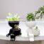 Wholesale Cheap Flower Pots Modern Glazed Ceramic Pot Planter Black Plant Home Decor Decorative Mini Bonsai Body Planters