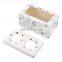 Wholesale 2 4 6 12 Holes Custom Food Grade White Cardboard Transparent Cake Packaging Box Muffin Cupcake Box With Clear Window