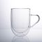 Customized Borosilicate Double Wall Glass Cups Glass Mug for Coffee Tea Hot Cold Drinks with Handle