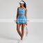 Fashion New Tennis Golf 2-In-1 Mini Skirt Sports Crop Bra Tank Top 2 Piece Gym Fitness Yoga Suit Set Women Casual Workout Wear