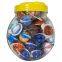 Assorted Fruit OEM Halal Individual Pack Popping Gummy Ball Round Halloween Eyeball Gummy Candy in Jar