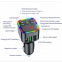 Newest Fast car charger RGB breathing light Type C Multi ports BT car charger USB output 5V 3.1A fast car charger