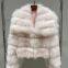 New Imported Fox Fur Striped Fur Coat, Women's Short Lace Lace Slimming Lapels Fur Coat