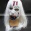 Factory in stock Halloween white long hair latex ghost mask sale scary mask latex