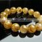 Bracelet Natural Titanium Golden Rutile Plane Roundel Beads