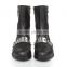 Womens fashion leather boots side zipper front metal straps retail ladies china boots black leather bootie