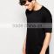 Men Longline Knitted T-Shirt 2015 China Manufacturer Wholesale Custom Black T Shirt
