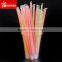 Colored large hard plastic drinking straw with spoon