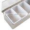 4 Compartment Stainless Steel Condiment Dispenser, Condiment Holder
