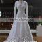 Newest Style V-neck Long Sleeve Transparent Back Appliqued Lace Sequined Muslim Wedding Gown Pictures                        
                                                Quality Choice