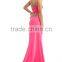 2015 New Halter Beaded Evening Gowns Sexy Two Pieces Split Court Train Prom Dresses XP-38