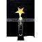 Golden metal trophy with base factory customized top star tower award