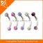 Different colours eyebrow barbell tragus ear rings 16 gauge 16g 1.2mm 5/16 8mm curved bar kit lot