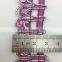 silver and purple lace semicircle loop metallic sequin braid trim