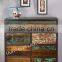 ANTIQUE LOOK RECYCLE WOOD AND IRON BASE DRAWER CHEST
