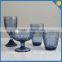 handmade pressed blue solid color glass ice cream cups wholesale