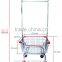 Metal Laundry Cart with Double Pole Rack