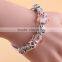 Fashionabe custom design european beads metal charm bracelets for women