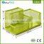 Mesh metal 0.2 kg weight green power coating mesh office desk organizer